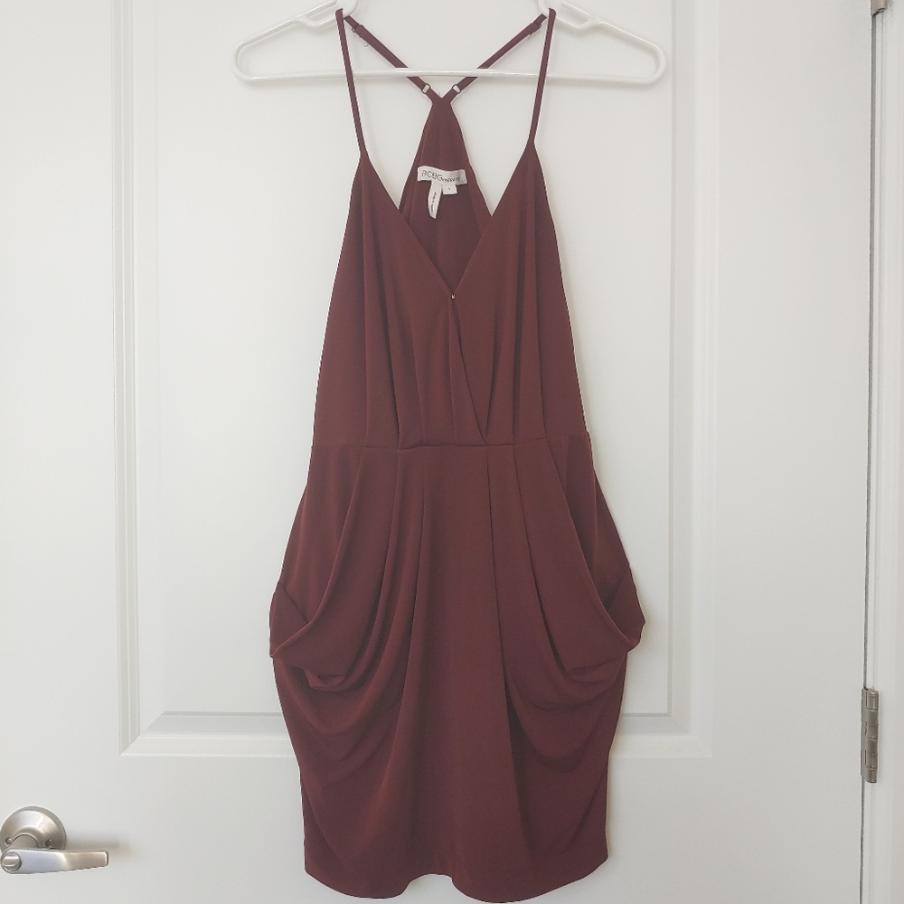 Maroon BCBG dress w/pockets